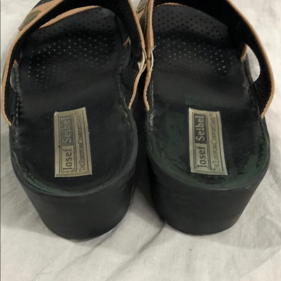 Vintage Josef Seibel sandal slides leather 39 9 - Picture 4 of 5